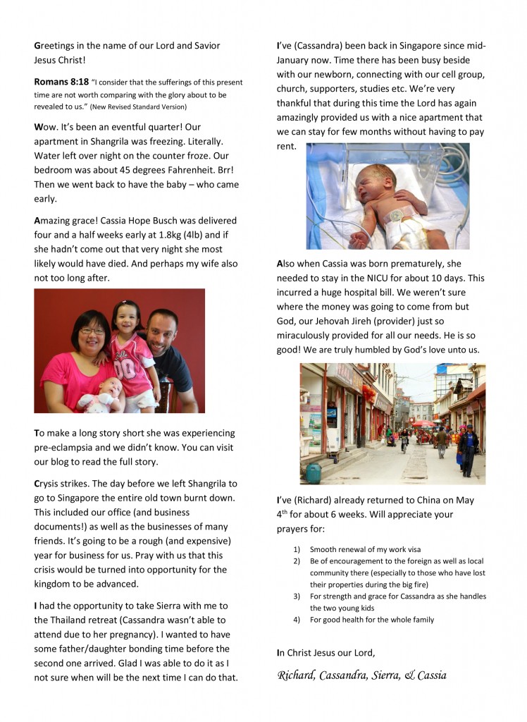 May 2014 Newsletter